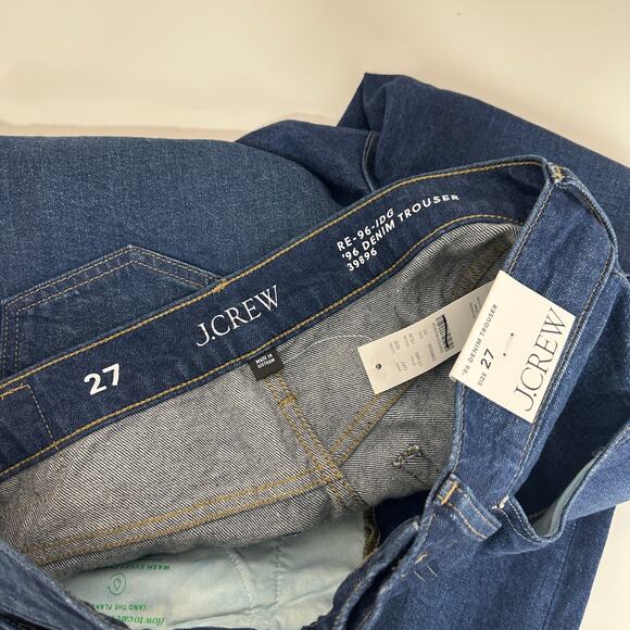 J. Crew Denim Trouser 1996 Semi Stretch High Rise Wide Leg Jean Blue US 27 NWT - Picture 8 of 13
